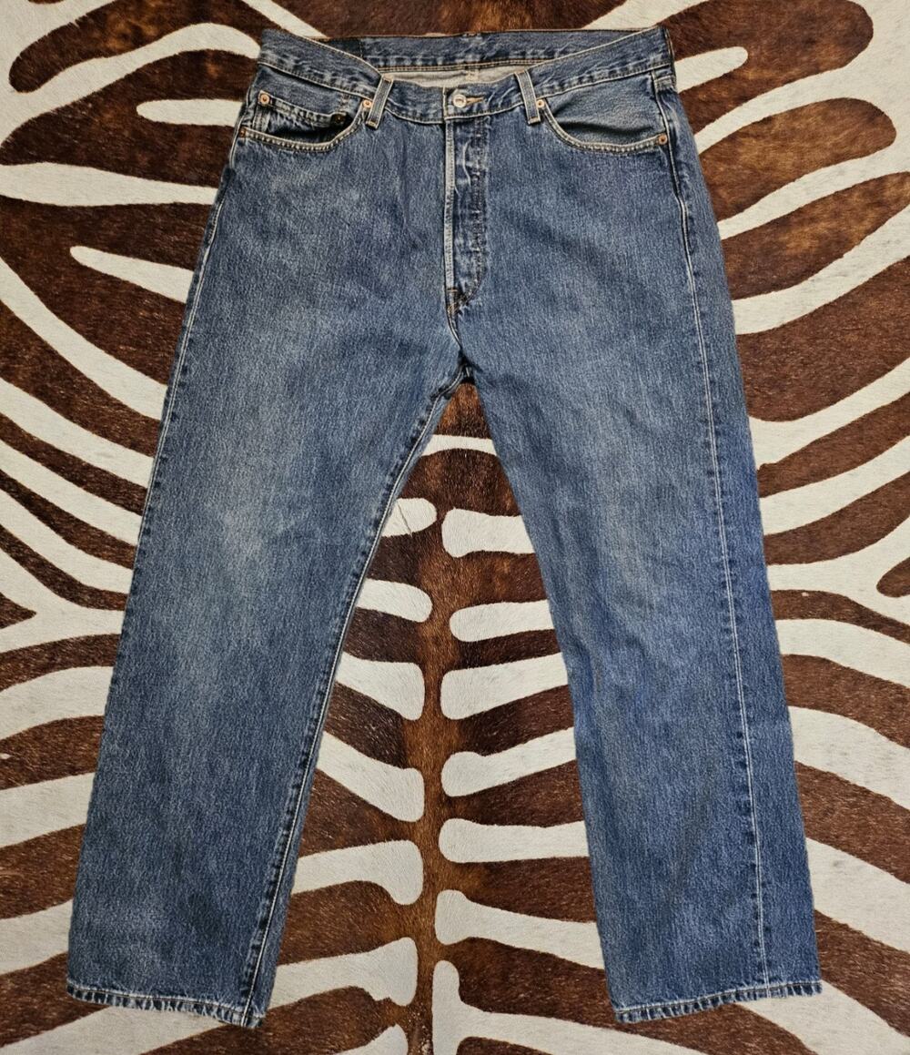 Vintage Levi 501 Button Fly Jeans Mens 36x32 Blue Denim